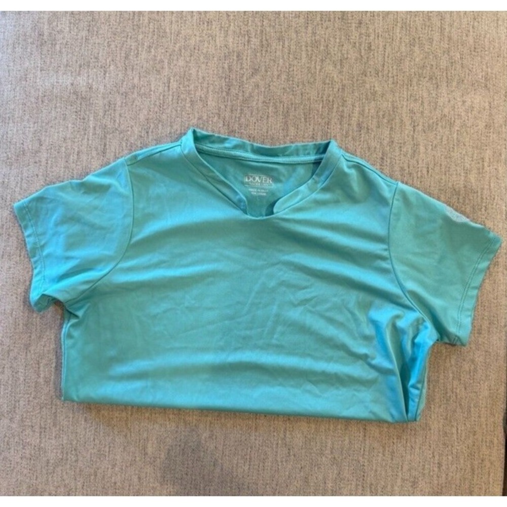 Riding Dover Saddlery Turquoise Short Sleeve Riding Shirt - Girls Youth L - Picture 2 of 5